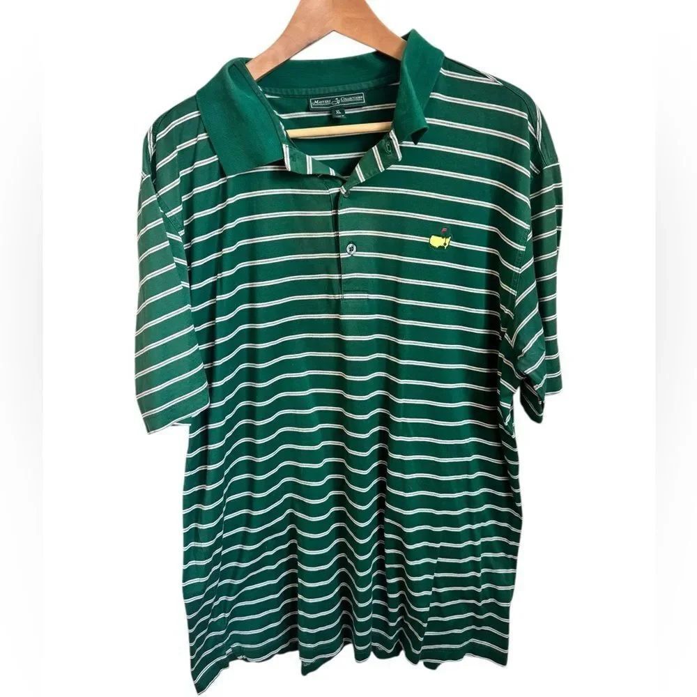 Masters Collection Green White Stripe Golf Polo XL
